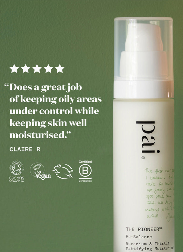 Pai Skincare The Pioneer Geranium & Thistle Mattifying Moisturizer - Oil-Free Face Cream for Oily & Combination Skin - Perfect for Daily Use & Under Makeup