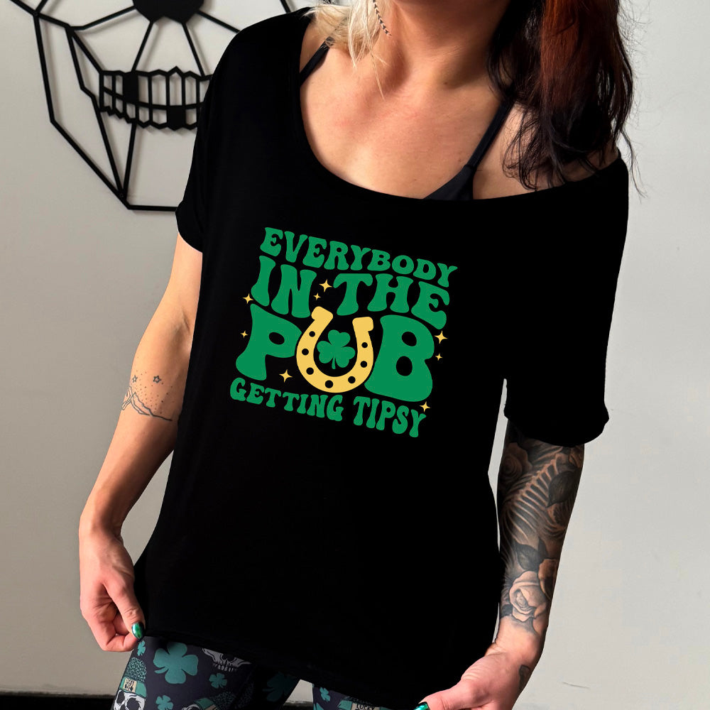 Trendy Slouchy Tee for Women - Casual Pub & Party Outfit | Comfortable Relaxed Fit T-Shirt for Night Out, Bar Hopping & Social Gatherings