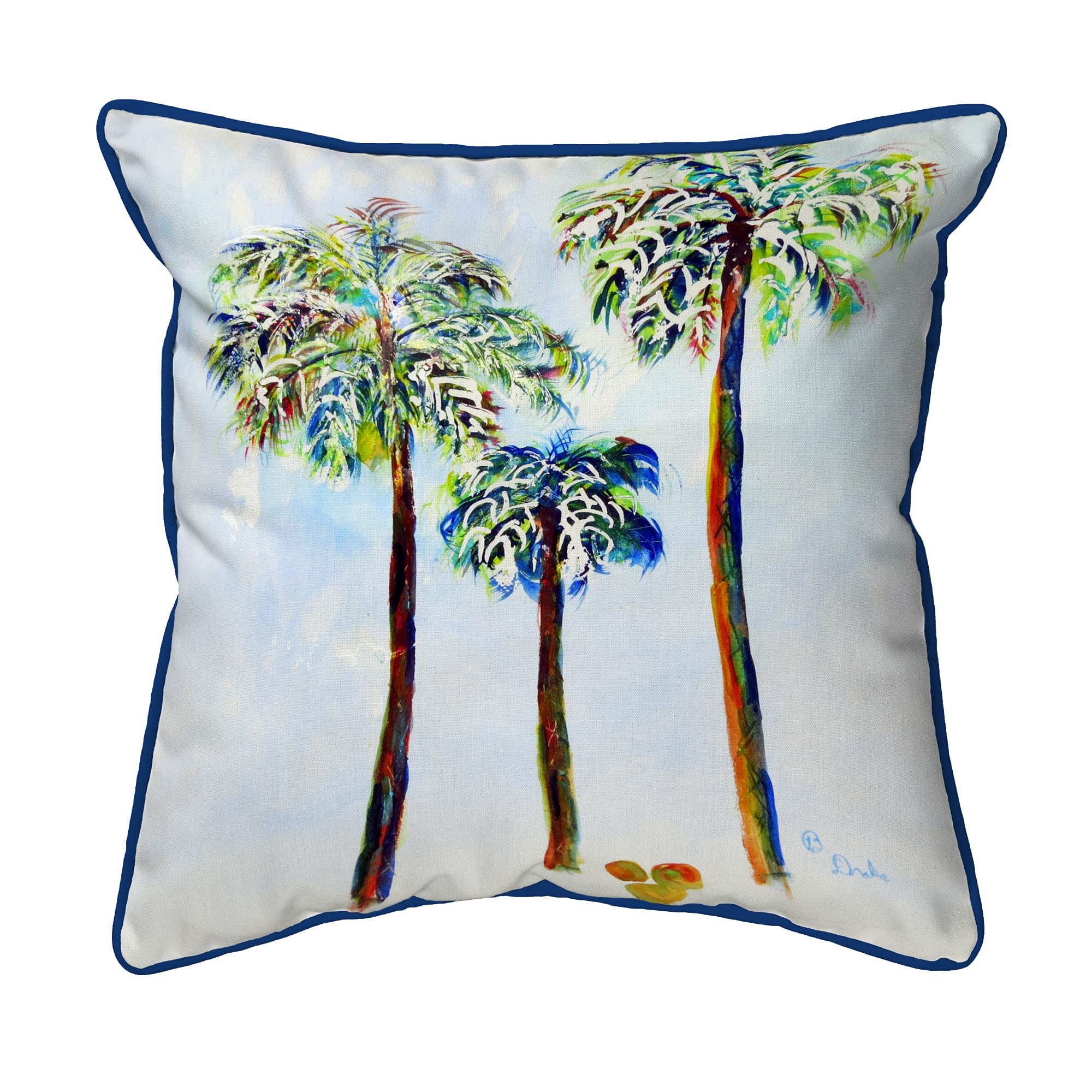Betsy Drake HJ1106 Decorative Throw Pillow - 18x18 Inches Multi-Color Square Cushion Cover for Sofa, Bed, Living Room & Home Decor