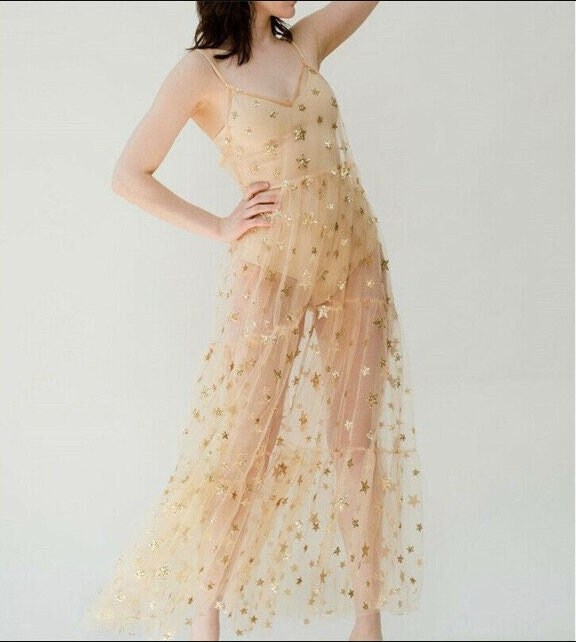Sparkle Mesh Maxi Dress for Women - Cowgirl Rave Festival Outfit, Glitter Party Dress for Bride, Bachelorette & Country Music Events | Perfect for Concerts, Weddings & Summer Festivals