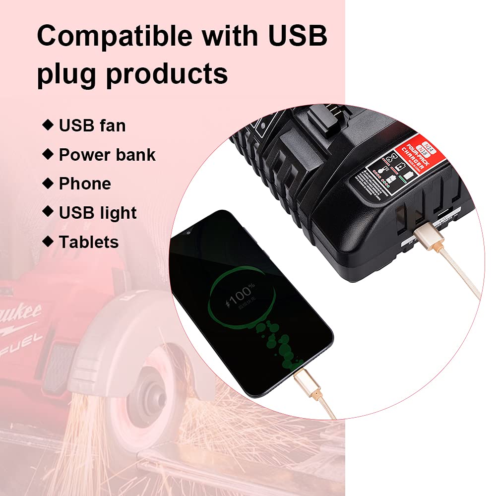 Taingwei N18 4-Port Fast Battery Charger Station - Compatible with Milwaukee 18V Lithium-Ion Batteries & Power Tools - Perfect for Workshop, Job Site & Home DIY Projects