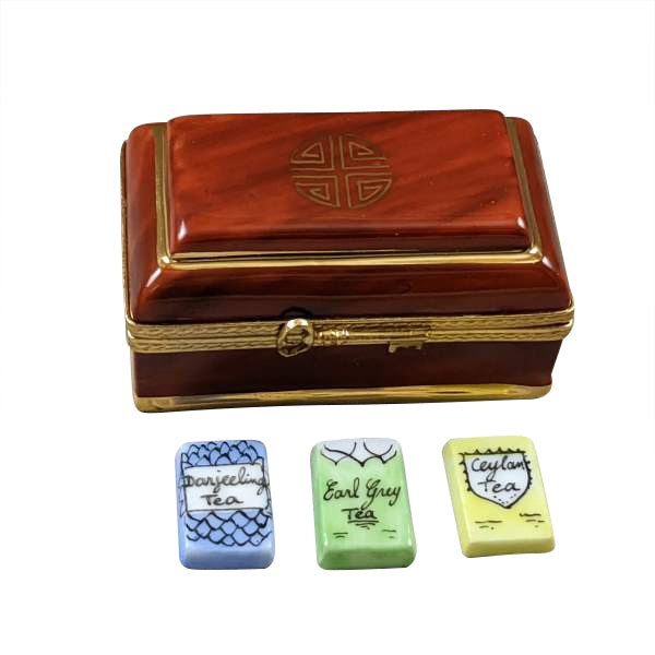 Limoges Tea Chest - Elegant Hand-Painted Porcelain Tea Box for Storage & Display | Perfect for Tea Lovers, Home Decor & Gift Giving