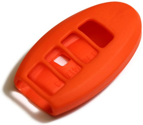 Durable Orange Silicone Key Fob Cover Case for Nissan Altima 2007-2013 - Smart Remote Protector with Keychain | Perfect for Car Key Protection & Easy Access