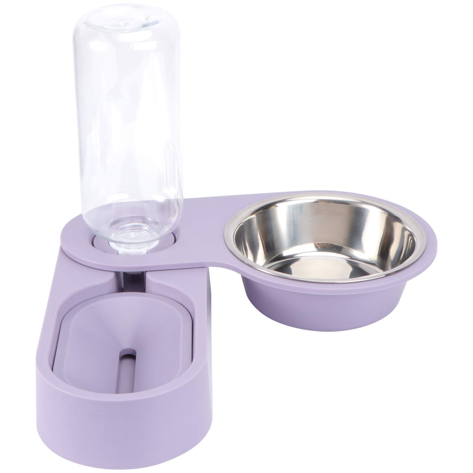 Automatic Pet Food and Water Dispenser Bowl Set - Rotating Corner Folding Design for Dogs, Cats, Puppies & Small Pets (Purple) - Perfect for Home, Travel, and Outdoor Use - Rabbit Food Bowl Included
