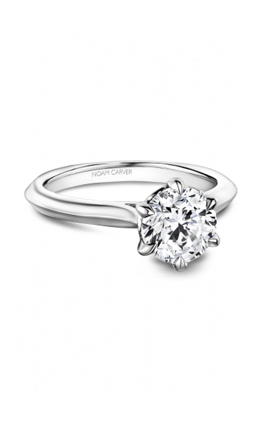 Noam Carver Elegant Bridal Engagement Ring R065 01A - 14K White Gold Diamond Ring for Women, Perfect for Proposals, Anniversaries & Special Occasions