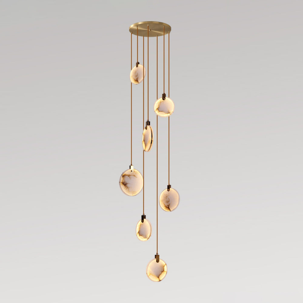 Elegant Harvest Alabaster Pendant Lamp - Modern Farmhouse Ceiling Light Fixture for Dining Room, Kitchen Island & Bedroom