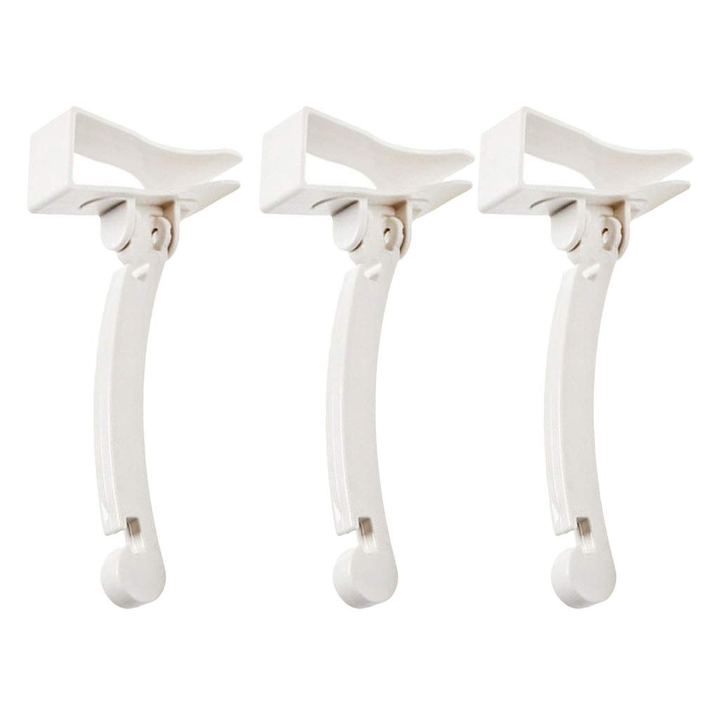 3-Pack Hemoton Wall-Mounted Trash Bag Holder - No Nail Hanging Hooks for Kitchen Cabinet Door, White - Perfect for Small Space Organization & Waste Disposal