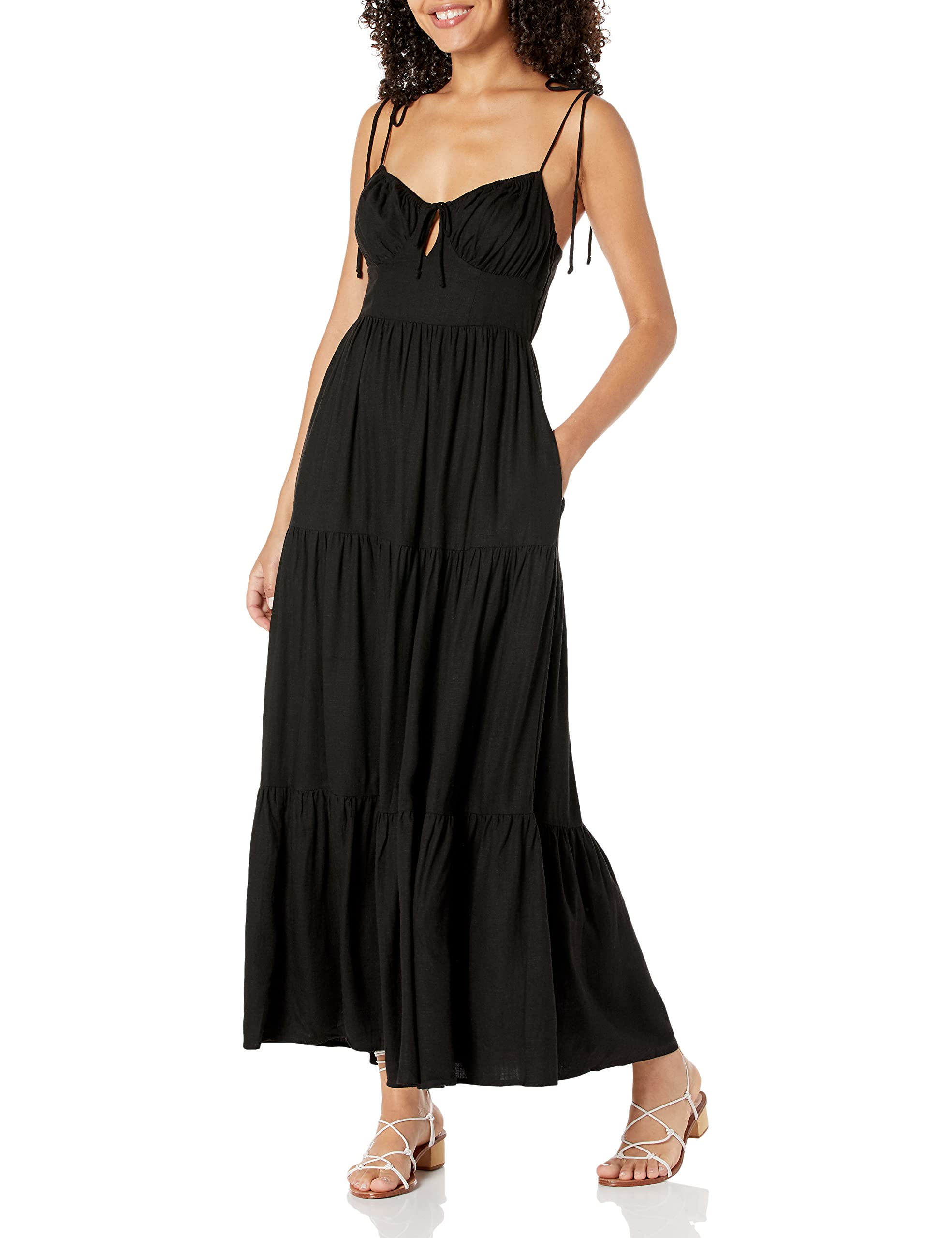 NIA Women's Aimee Dress - Elegant Flowy Midi Dress with Short Sleeves for Casual Wear, Office, Date Night & Special Occasions