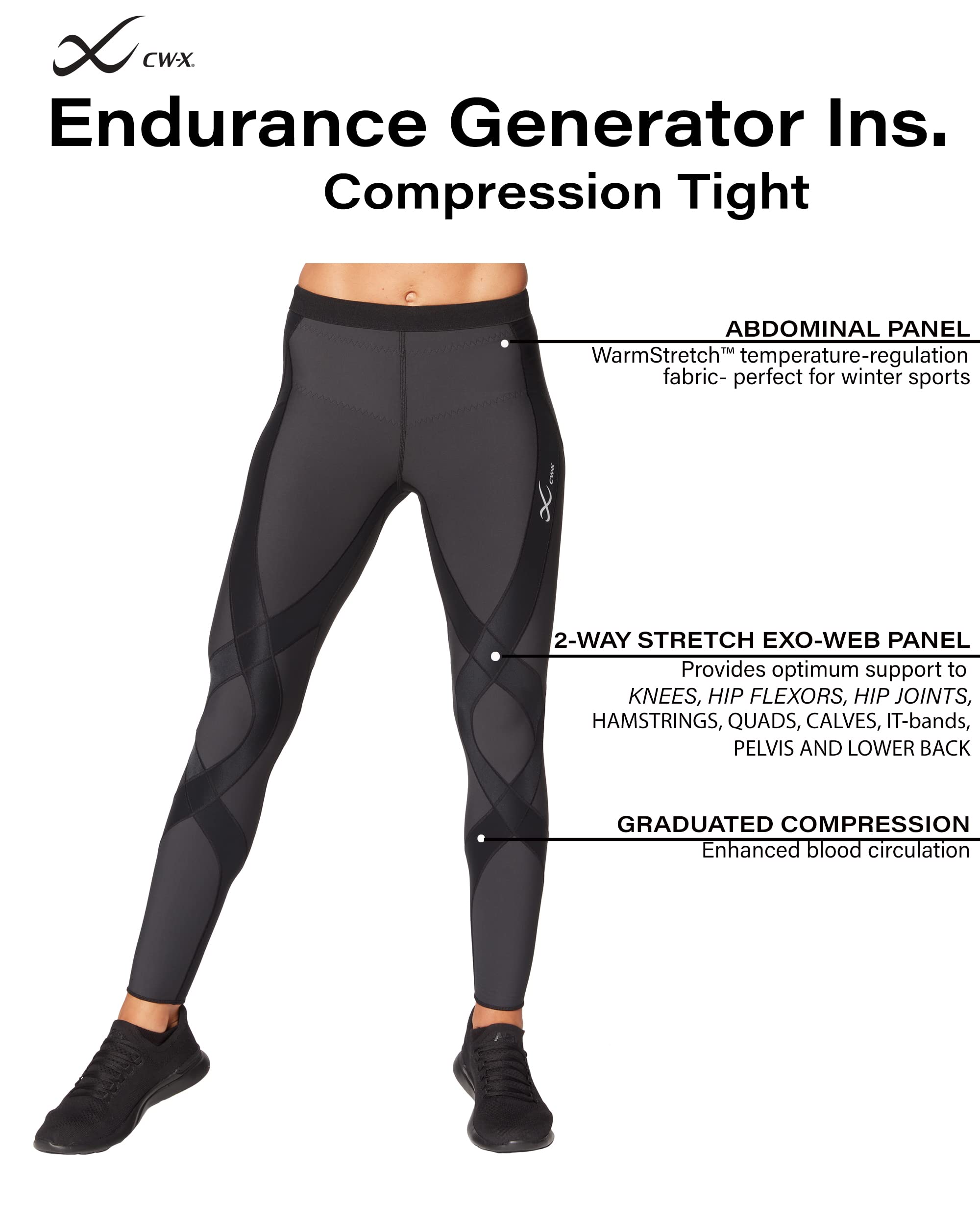 CW-X Women's Thermal Compression Tights - High-Performance Insulator for Running, Cycling & Winter Sports | Moisture-Wicking & Muscle Support Activewear