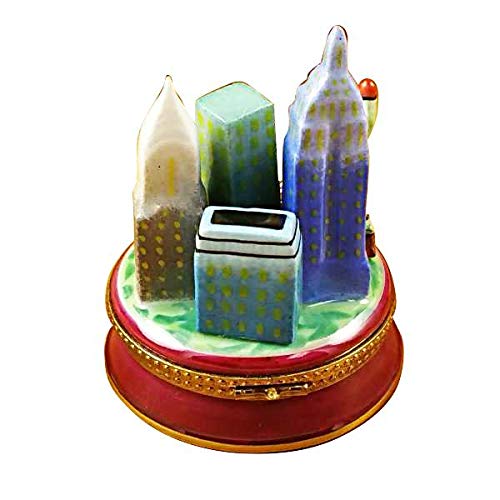 Authentic Limoges Porcelain Figurine - New York by Night Collectible Box from France | Perfect for Home Decor, Gift & Collector's Display