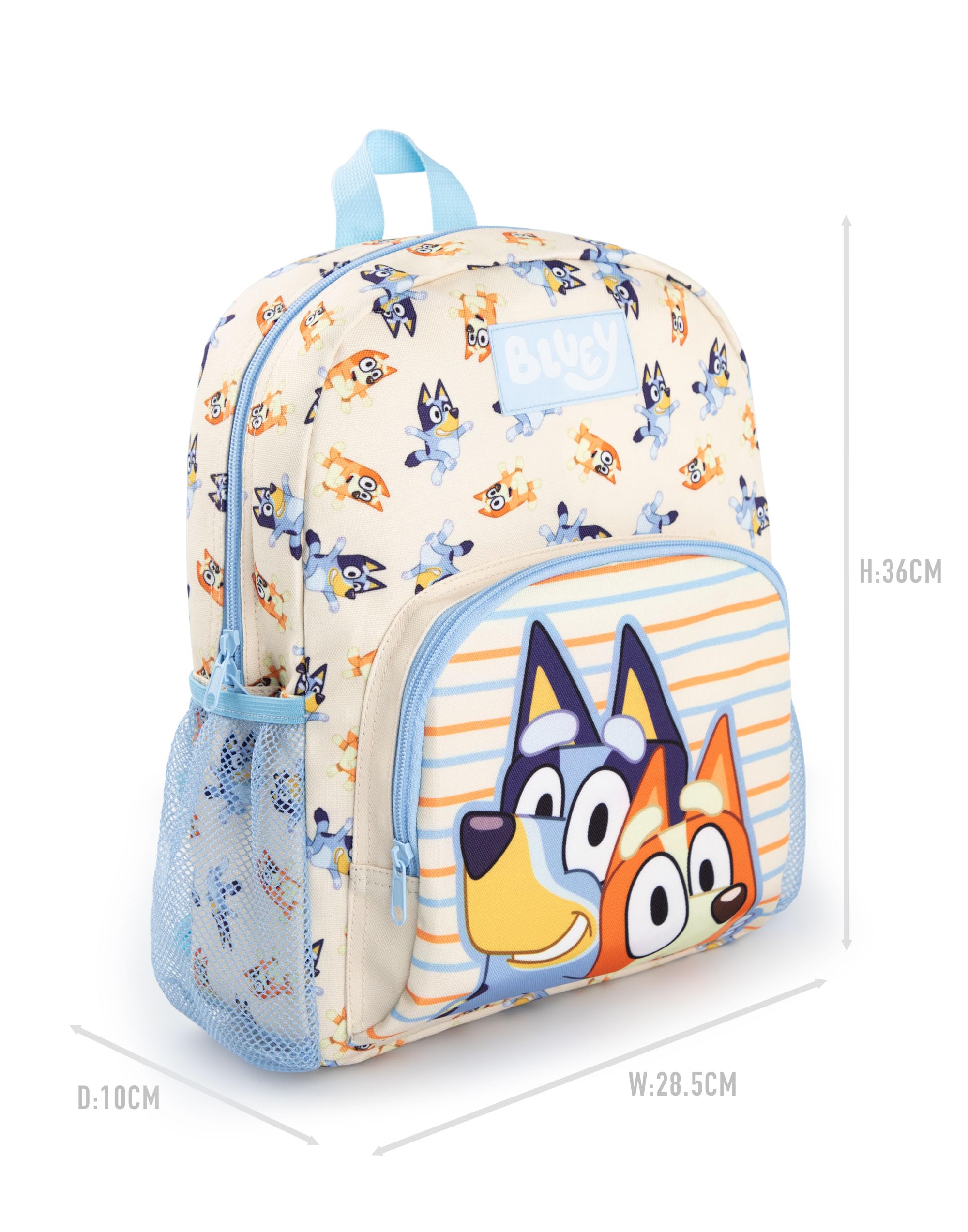 Bluey Kids Backpack - Bingo Character Design in Beige | Adjustable Straps & Mesh Pocket | Perfect for School, Daycare & Travel | Durable Mini Backpack for Toddlers & Preschoolers