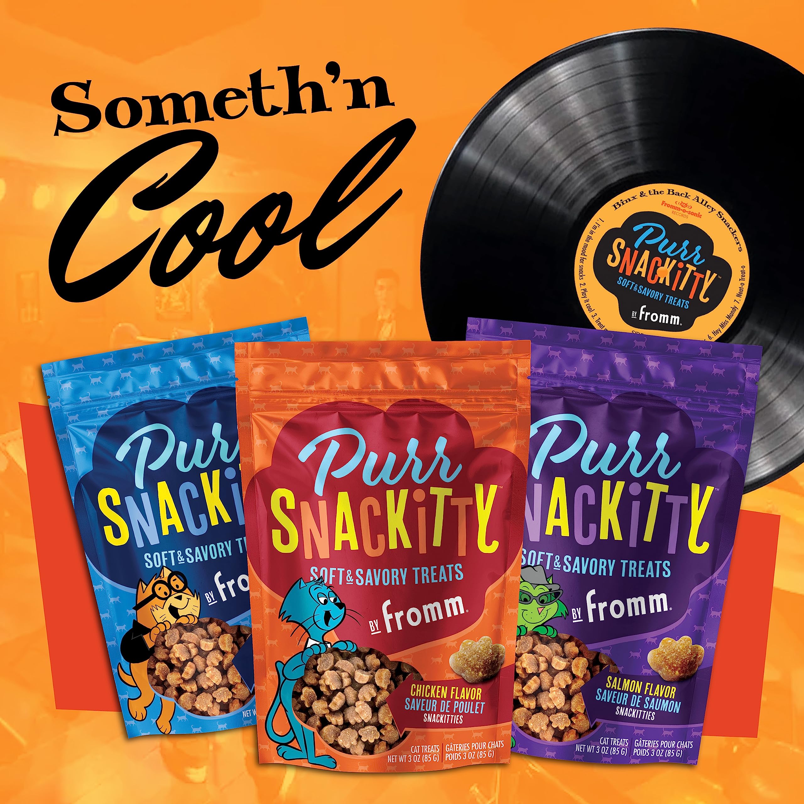 Fromm PurrSnackitty Cat Treat Variety Pack - Soft & Savory Cat Treats with Chicken, Salmon & Liver - 3 Pack (3 oz Each) - Grain-Free Natural Cat Snacks for Training & Rewarding Indoor/Outdoor Cats