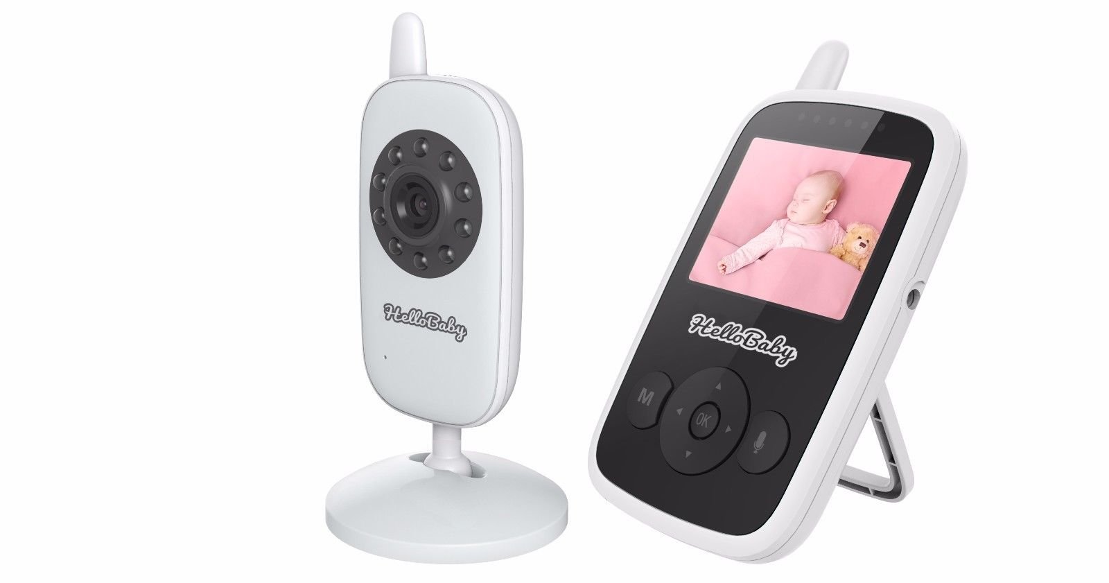 2.4 GHz Digital Video Baby Monitor with Night Vision & Room Temperature Display - Two-Way Audio, Lullaby Player & Remote Pan/Tilt - Ideal for Nursery, Bedroom & Travel Use