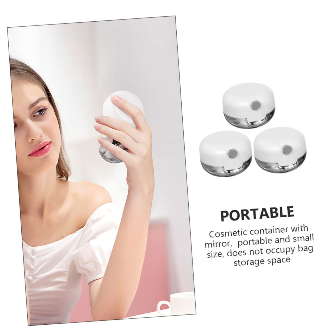 BIUDECO 3-Piece Mini Sample Jars with Lids - Portable Cosmetic Storage Containers for Travel, Makeup, Skincare & DIY Samples
