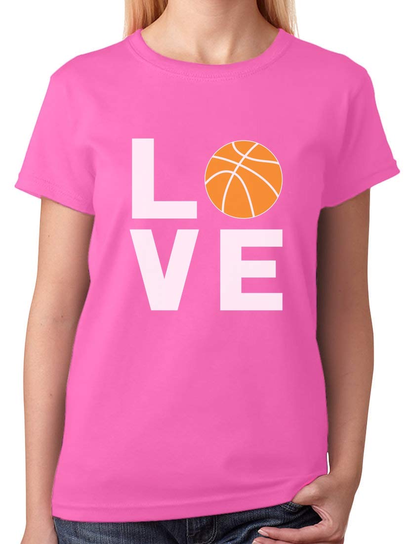 TeeStars Love Basketball T-Shirt for Women - Perfect Gift for Basketball Fans - Stylish & Comfortable for Games, Workouts & Casual Wear