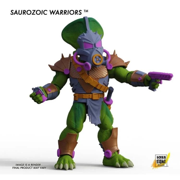 Saurozoic Warriors Ceratopsian Guard Dinosaur Action Figure - Collectible Toy for Kids & Adults, Perfect for Display, Diorama Scenes, and Dinosaur-Themed Collections