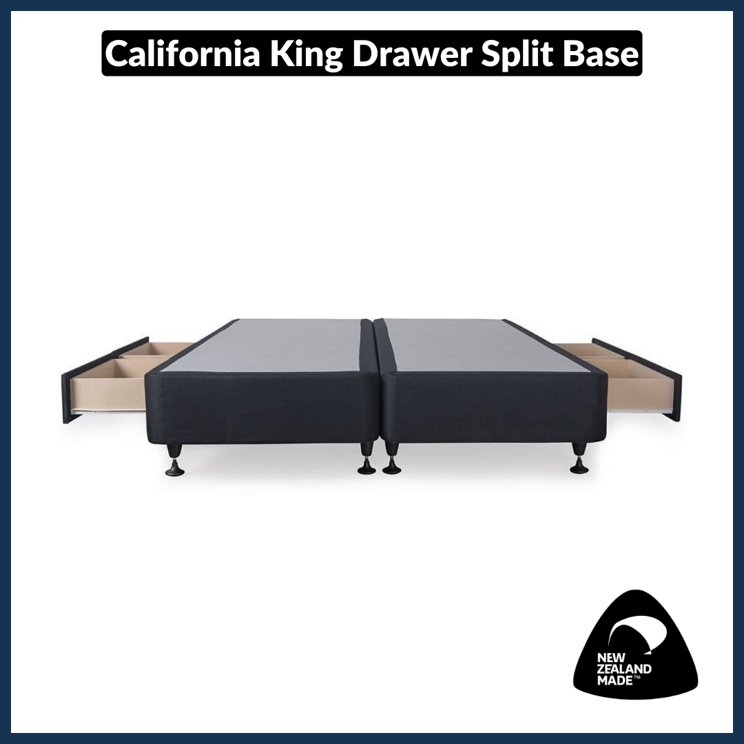 California King Drawer Bed Base with Standard Drawers - NZ Made Premium Quality for Master Bedroom & Guest Room Organization