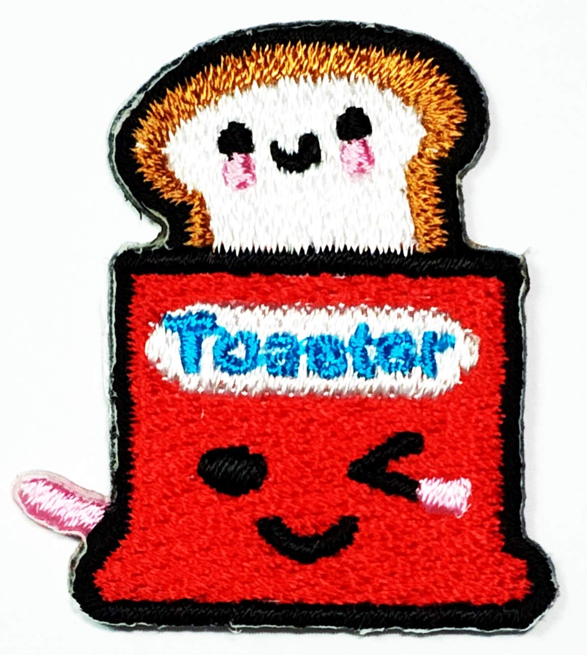 Cute Mini Bread Face Toaster Oven Cartoon Applique Iron-on Patch - Embroidered Sew-on DIY Fashion Accessories for Jackets, Hats & Backpacks | Perfect for DIY Crafts, Costume Design & Outfit Customization