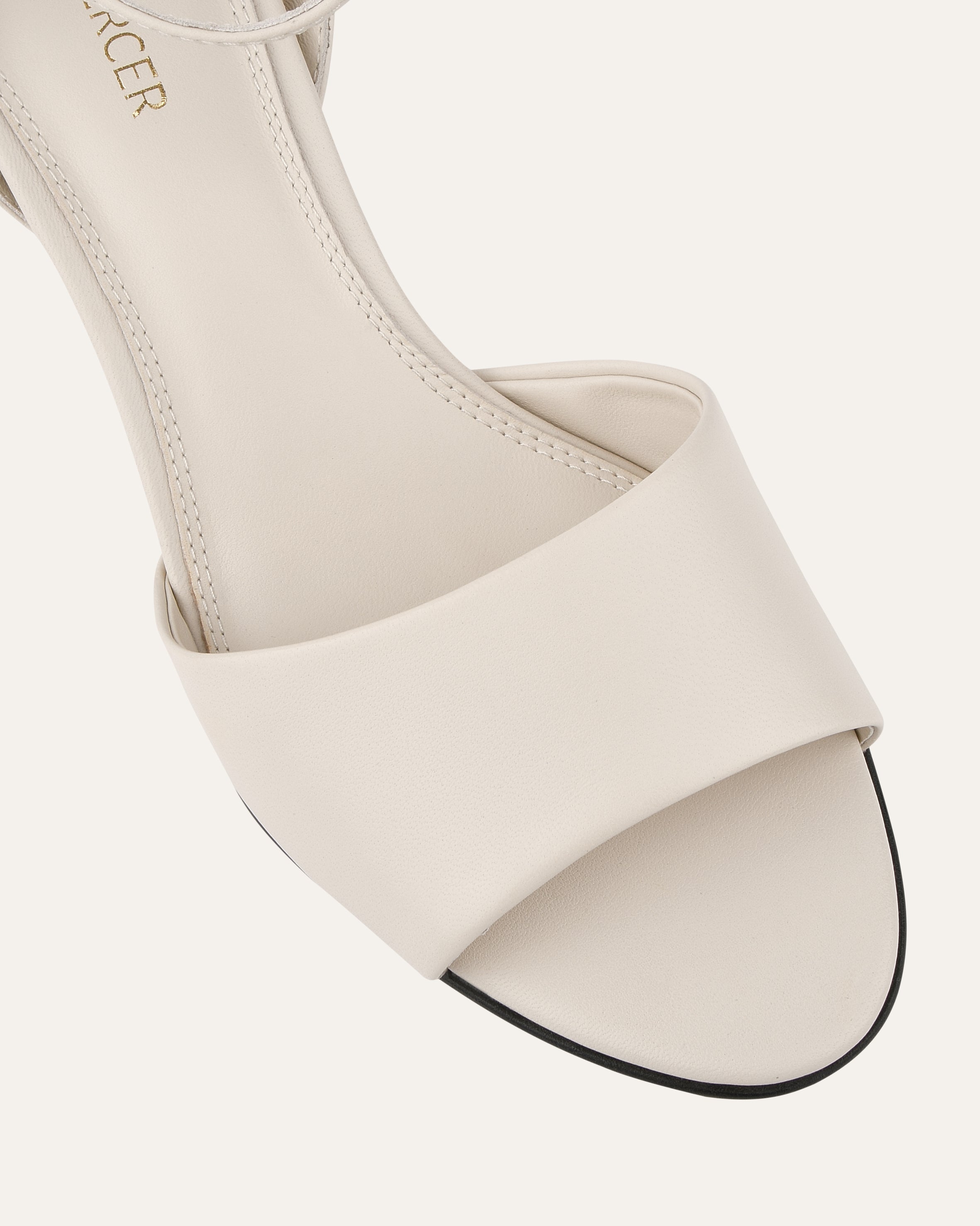 TANYA Women's Mid Heel Sandals - Comfortable Leather Summer Shoes for Casual Outings & Beach Vacations | Off-White Fashion Footwear for Weddings, Parties & Date Nights
