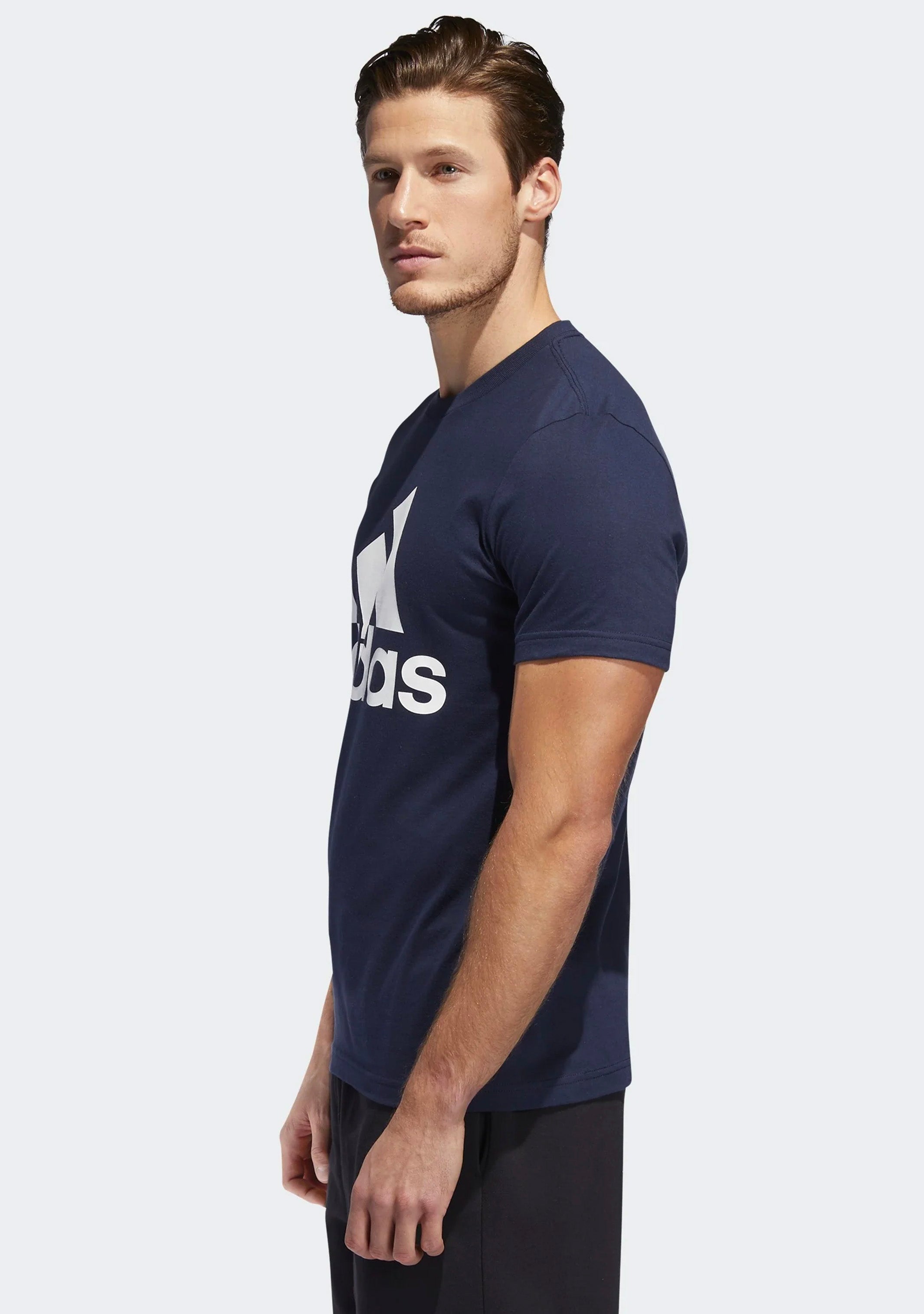 Adidas Men's Essentials Big Logo T-Shirt - Comfortable Cotton Crewneck Tee for Casual Wear, Gym & Everyday Outfits