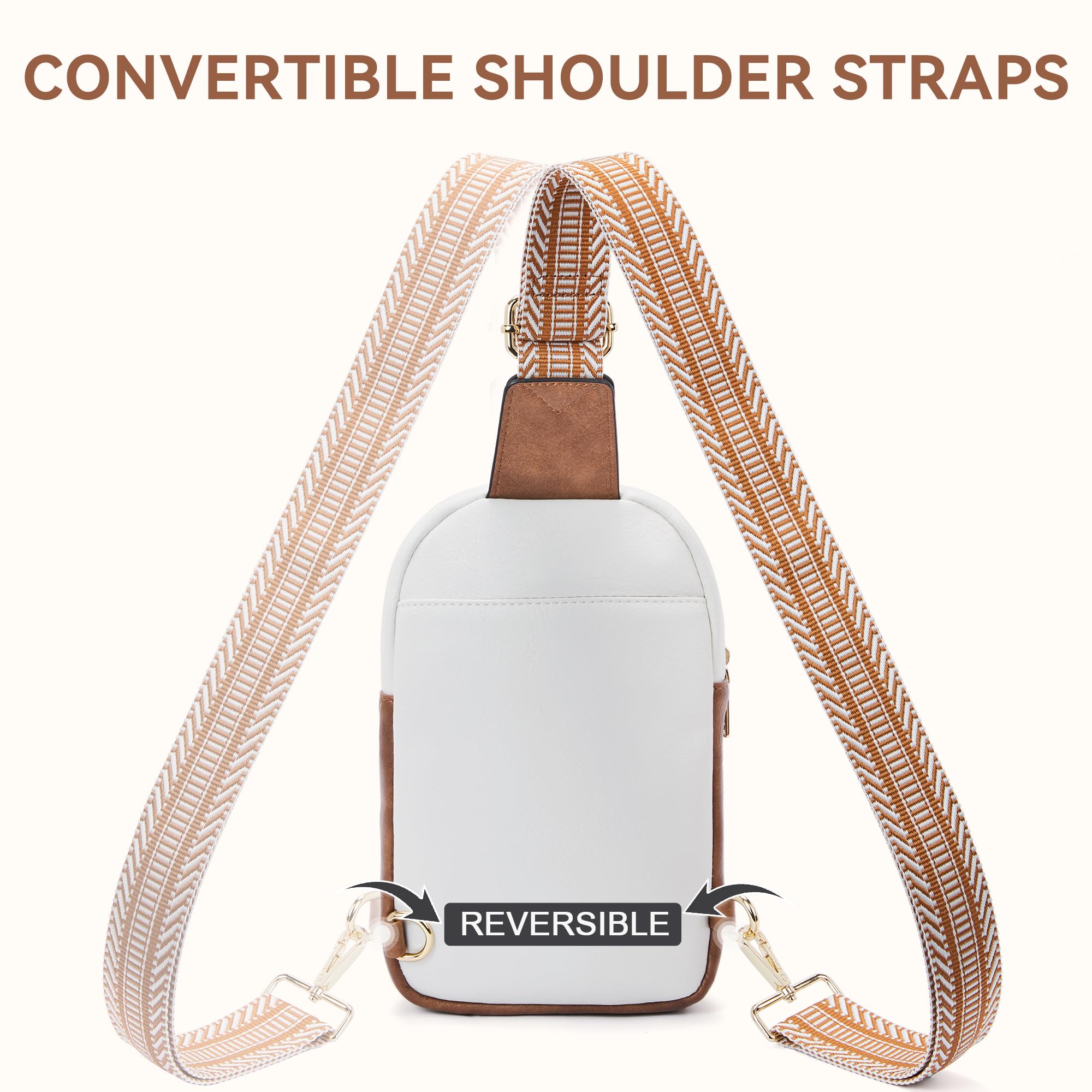 BOSTANTEN Women's Vegan Leather Crossbody Sling Bag - Large Fanny Pack Purse for Travel, Work & Everyday Use
