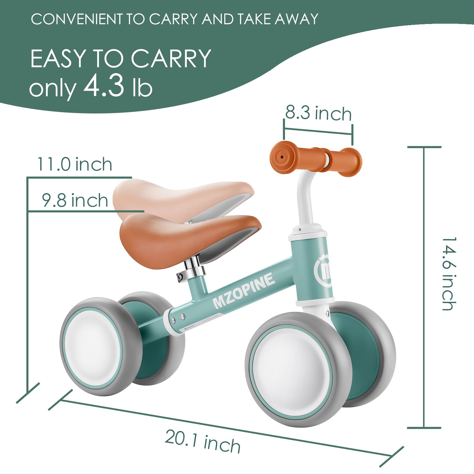 Best Baby Balance Bike for 1-2 Year Olds | 12-24 Months Toddler Bike with 4 Wheels | First Birthday Gift for Boys & Girls | Perfect for Learning to Walk & Outdoor Play