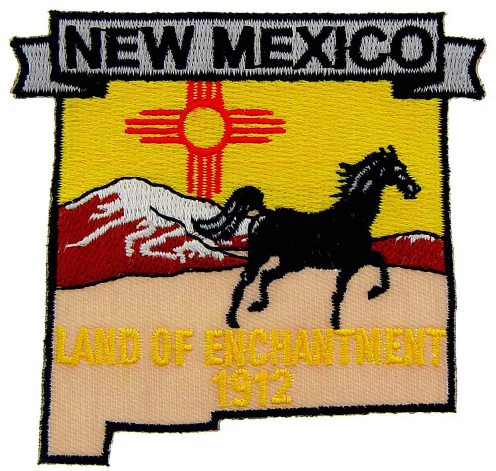 New Mexico State Map Embroidered Iron-On Patch - USA Souvenir, Travel Gift, Backpack Decoration for Hikers & Road Trippers