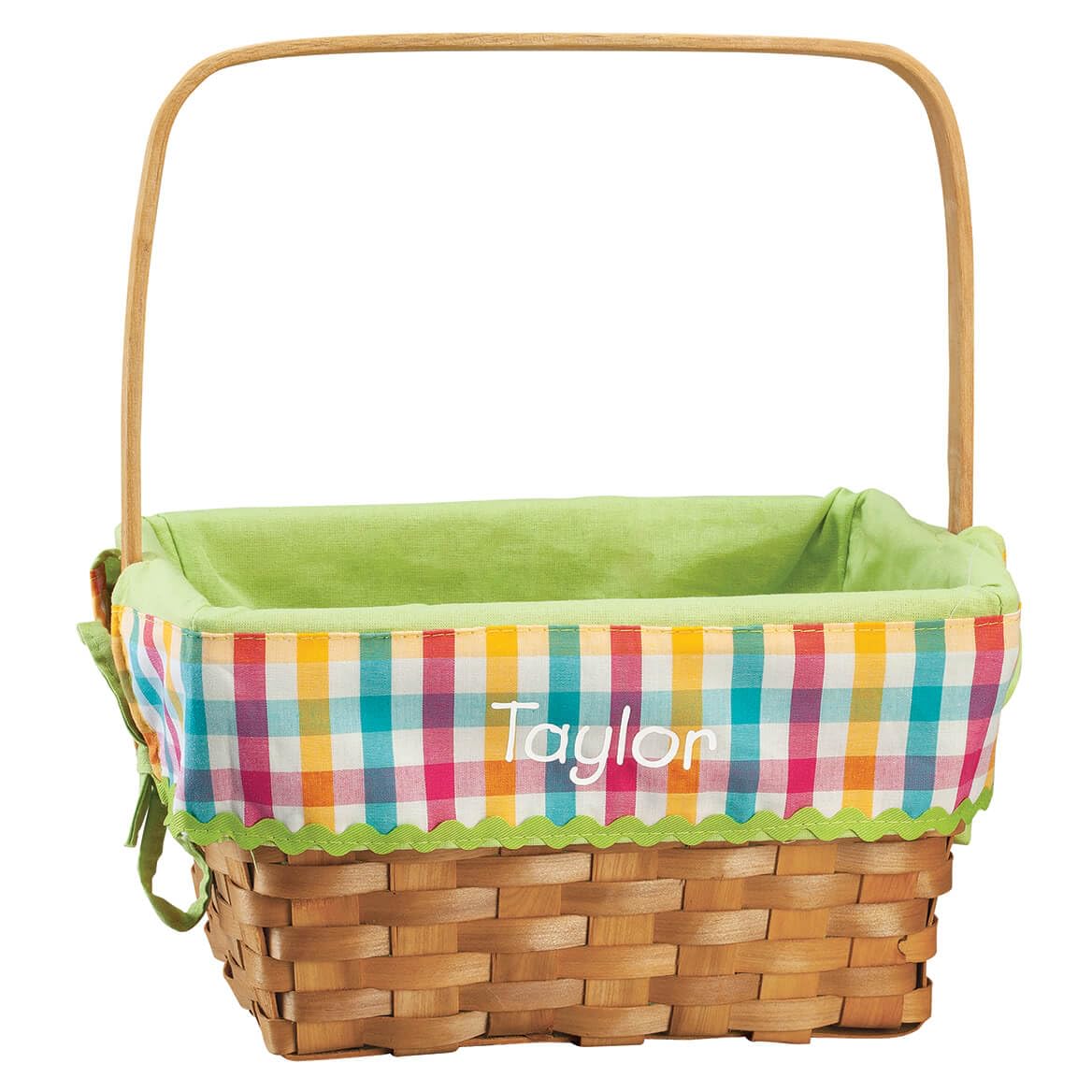 Personalized Plaid Wicker Easter Basket - Custom Name Easter Gift for Kids, Baby & Toddlers - Perfect for Easter Egg Hunts, Spring Decor & Holiday Gift Giving