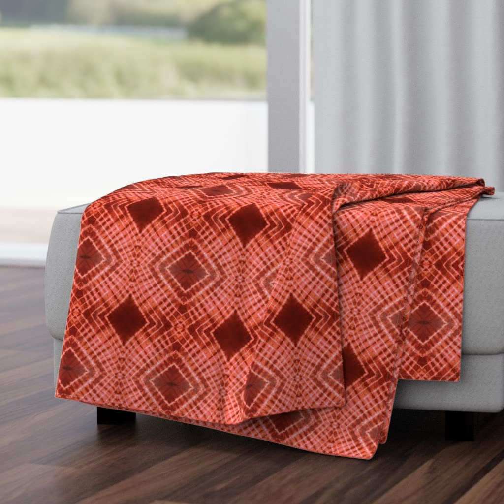 Luxe Velvet Throw Blanket 50x70 Inches - Tie Dye Orange Hippie 1960s Print Soft Cozy Blanket for Couch, Bed & Home Decor | Perfect for Boho Style Living Room, Dorm or Gift