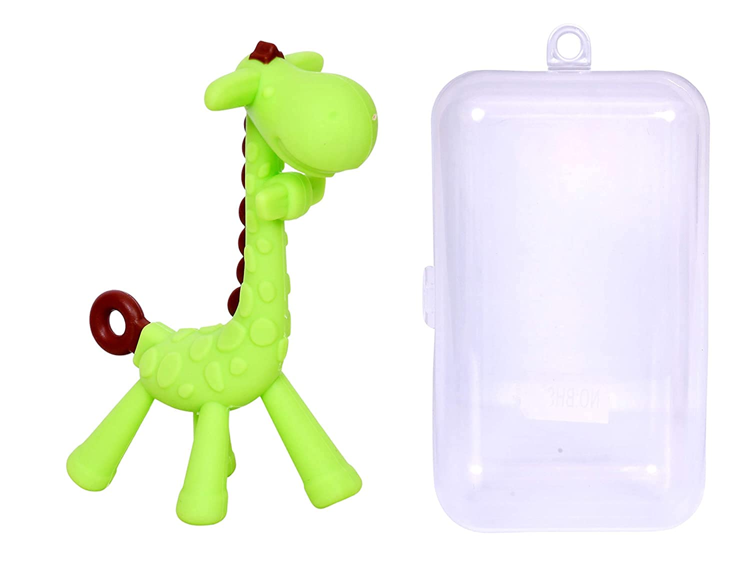 Safe BPA-Free Silicone Giraffe Teether Toy for Babies 3-12 Months | Food Grade Chewable Teething Relief | Multi-Color Options for Infant Gum Soothing | Perfect for On-the-Go, Daycare & Travel Use