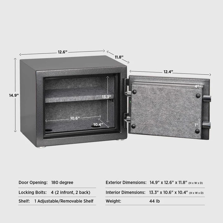 IslandSafe FNS30 Fireproof Safe Box - Compact Digital Security Safe for Home & Office - Protect Documents, Cash, Jewelry from Fire & Theft - Ideal for Bedroom, Closet, or Business Use