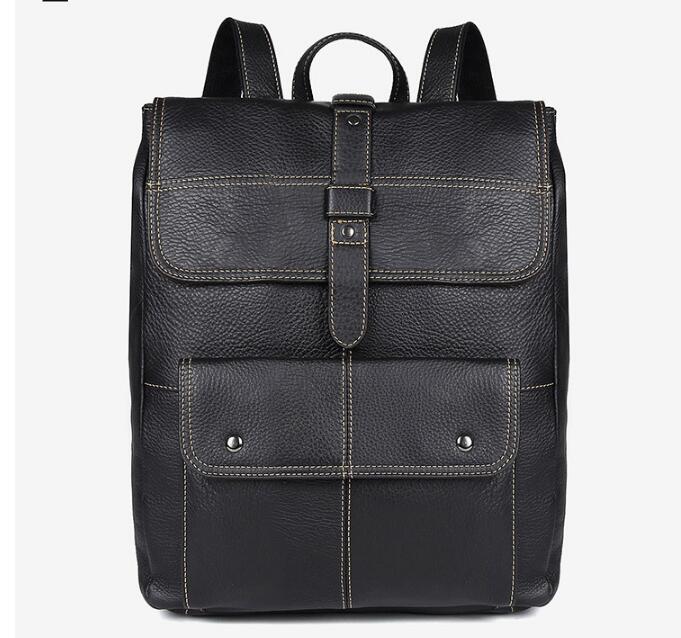 Stylish Black Leather Backpack for Business Professionals - Perfect for Office, Travel & Daily Commute