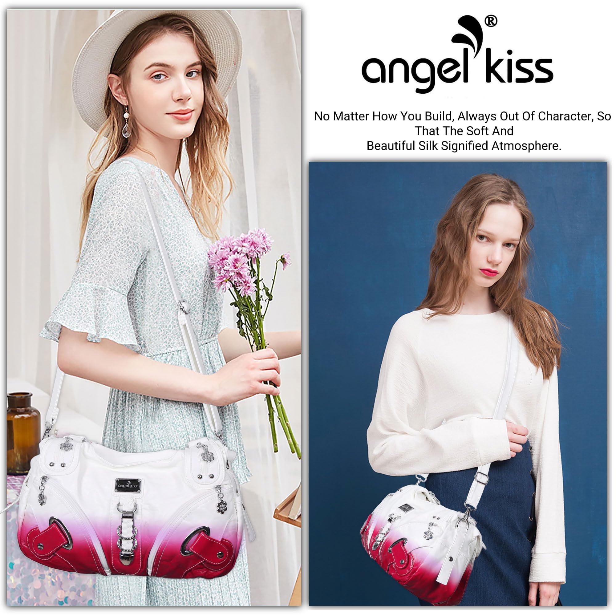 Angelkiss Women's Hobo Shoulder Bag - Large Satchel Purse for Daily Use, Fashionable Handbag for Work, Travel & Shopping (Black)