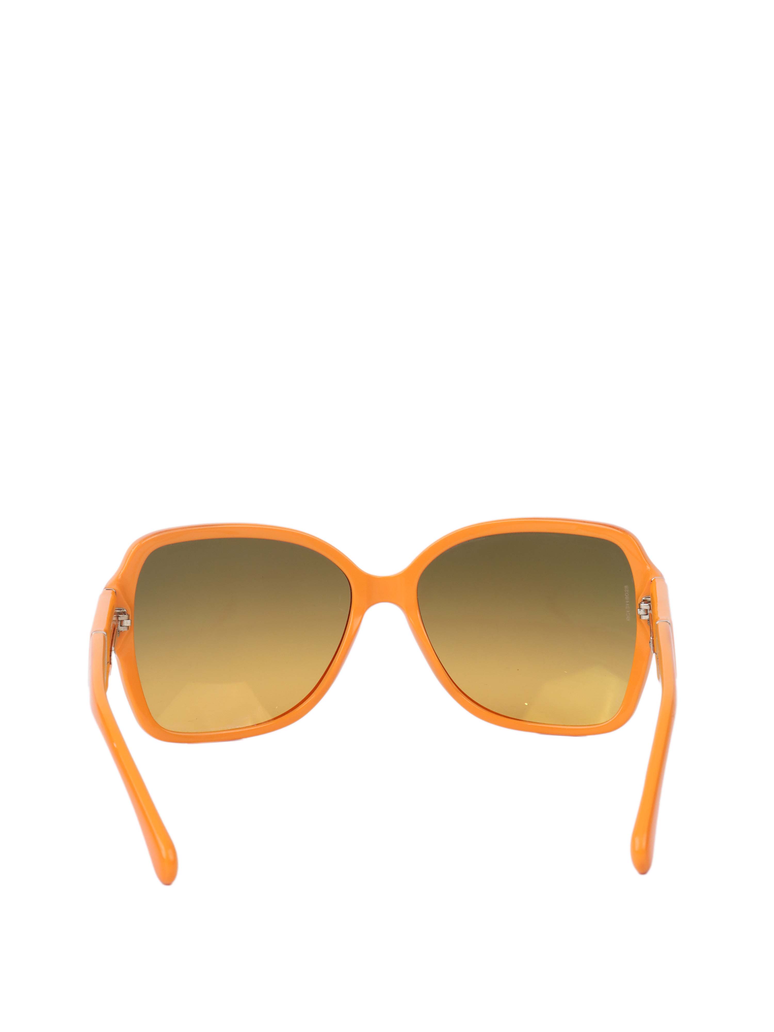 Chanel Orange Frame Sunglasses for Women - Luxury Designer UV Protection Sunglasses - Perfect for Beach, Driving & Summer Fashion Accessories
