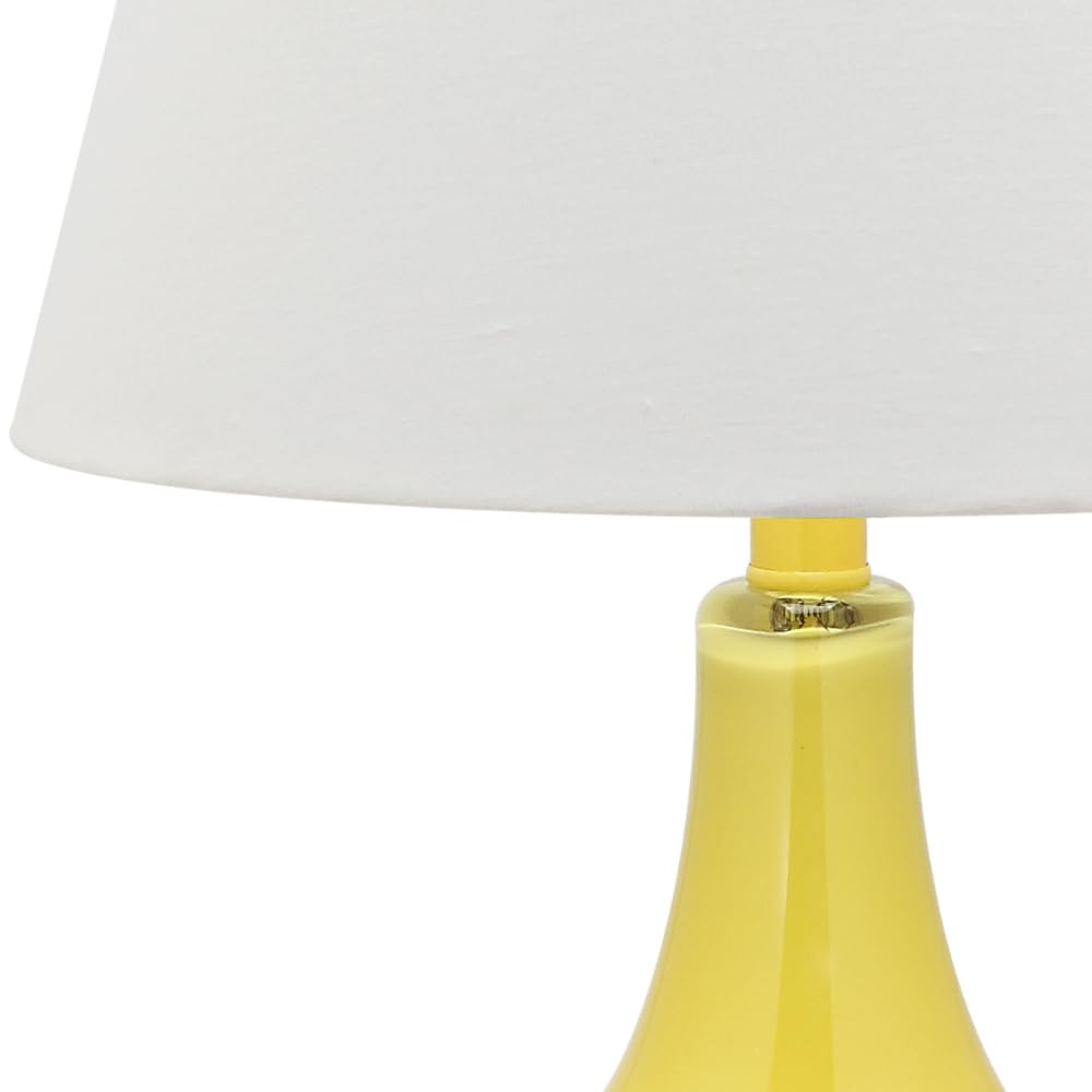SAFAVIEH Amy Modern Contemporary Yellow Gourd Glass Table Lamp Set of 2 - 24 Inch LED Bedside Lighting for Bedroom, Living Room & Home Office (Bulbs Included) | Perfect for Nightstands, Desks & Accent Lighting