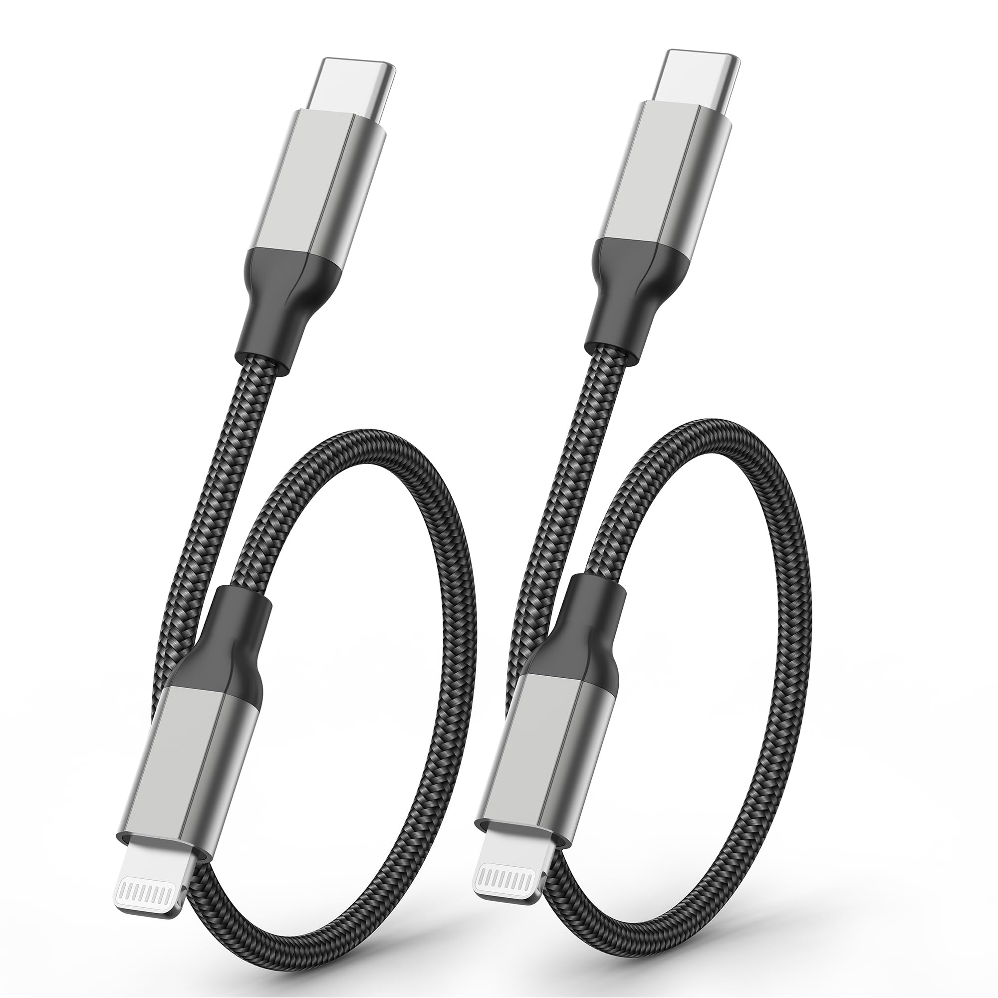 Acecene MFi Certified USB C to Lightning Cable [30cm/1ft, 2 Pack] - Fast Charging Type C Cable for iPhone 14/13/12/11 Pro Max/SE/X/8/7/6 Plus & iPad - Perfect for Travel, Car & Home Charging