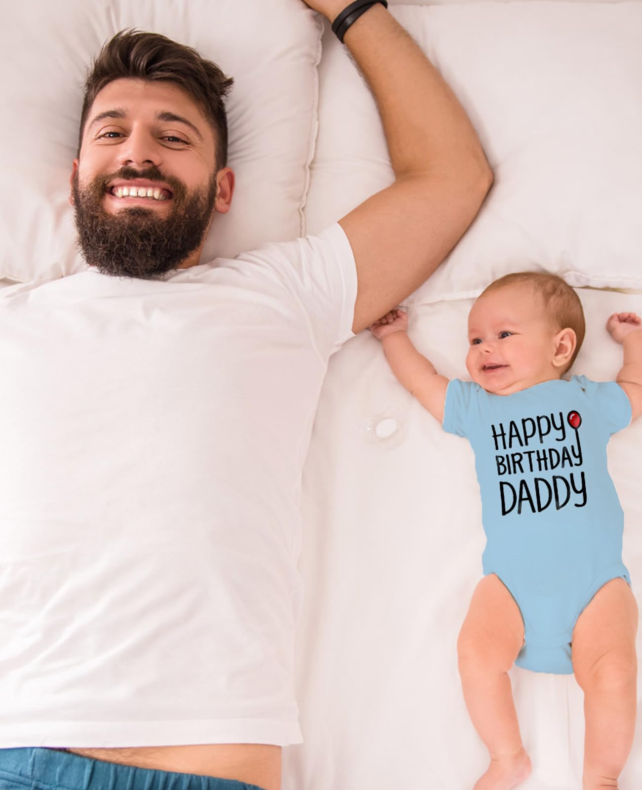 Happy Birthday Daddy Bodysuit - Cute Baby Boy Girl Outfit for Dad's Special Day | Newborn Infant Gift from Son Daughter | Perfect for Birthdays, Father's Day & Family Photos