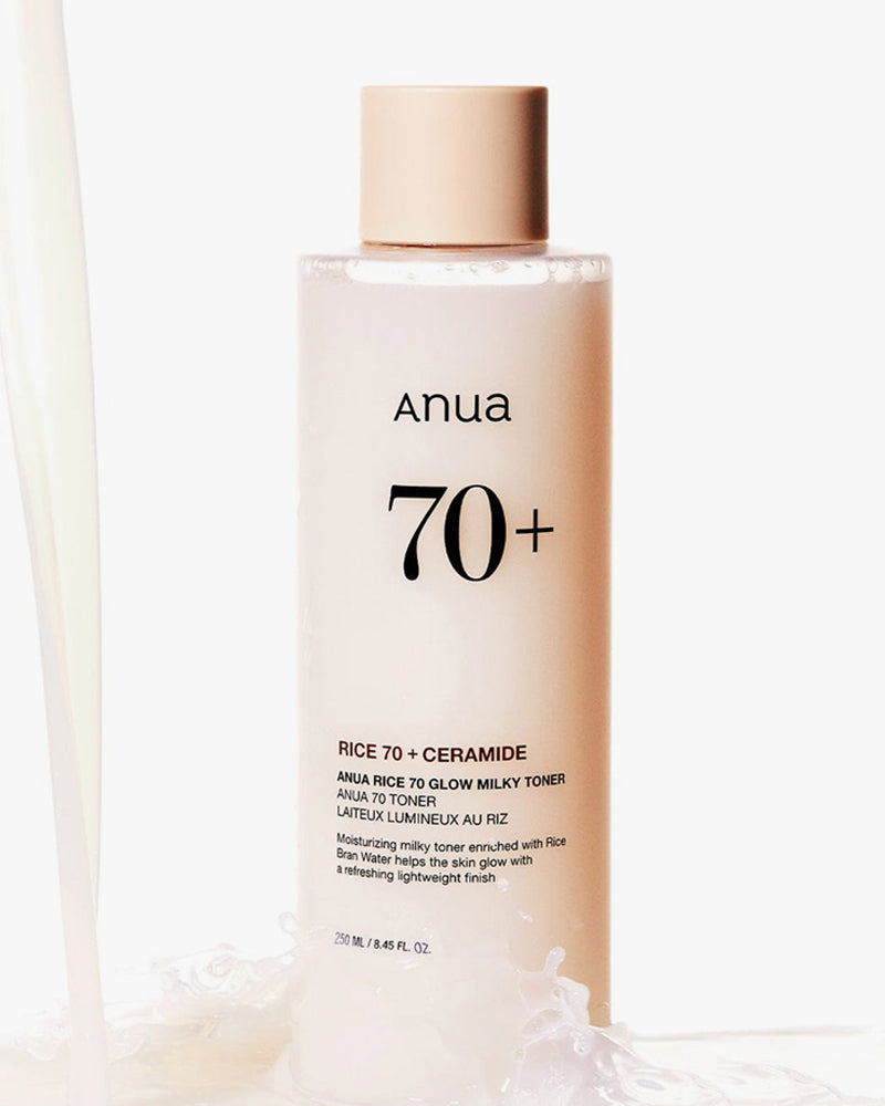 Anua Rice 70 Glowy Milky Toner - Korean Skin Brightening Hydrating Facial Toner for Dry & Dull Skin - Perfect for Morning & Night Skincare Routine