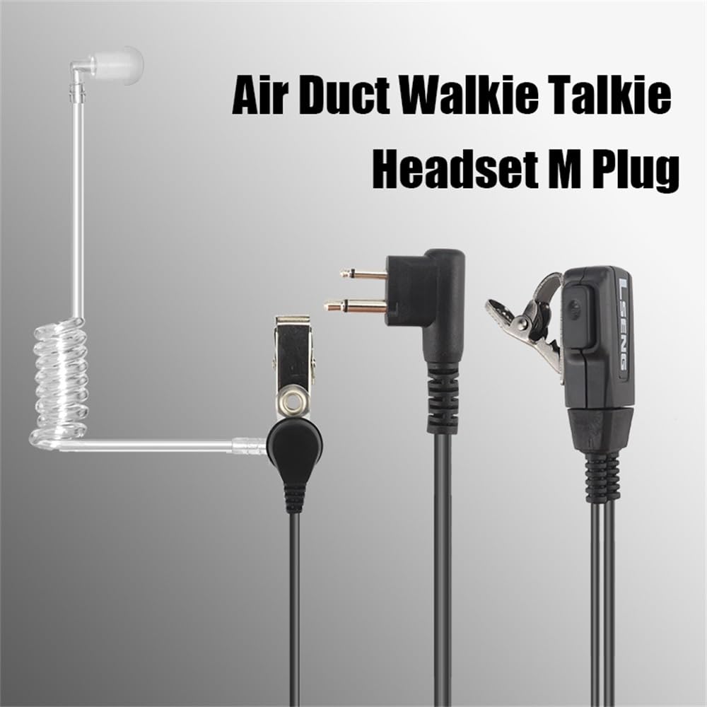 10 Pack Acoustic Tube Earpiece with PTT Mic - 2 Pin Walkie Talkie Headset Compatible with Motorola CP200, GP2000, CLS1450 & 2-Way Radios - Ideal for Security, Construction & Event Staff Communication