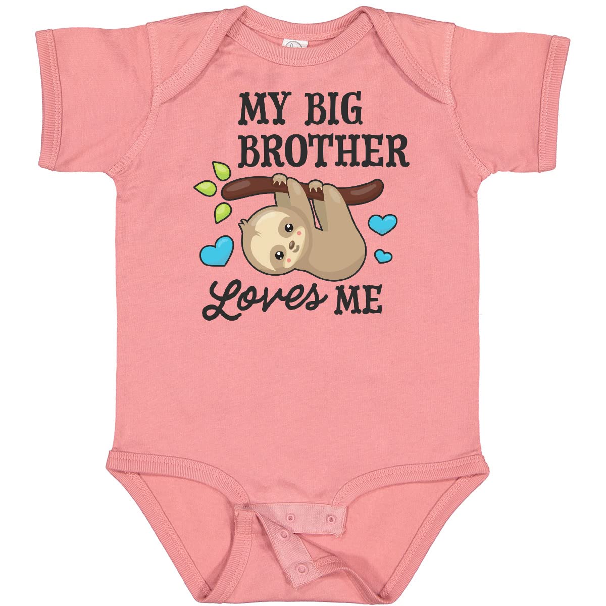 Inktastic My Big Brother Loves Me with Sloth and Hearts Baby Bodysuit - Cute Matching Sibling Outfit for Newborns & Toddlers - Perfect for Family Photos, Birthdays & Special Occasions