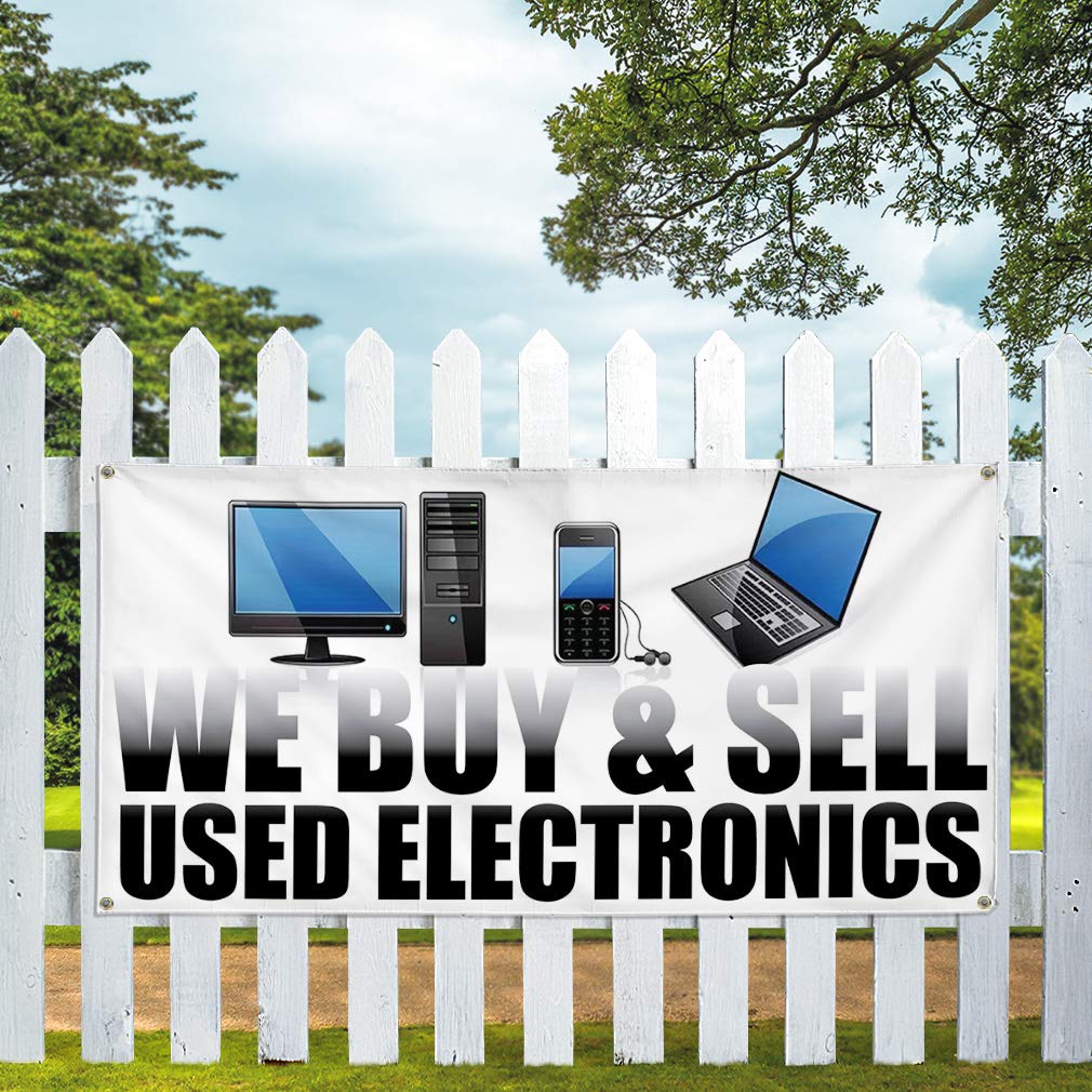 Vinyl Banner 48x96 Inches - Weatherproof Outdoor Business Sign with 8 Grommets | Multiple Sizes Available | Perfect for Yard Sales, Industrial Use & Electronics Trade Shows