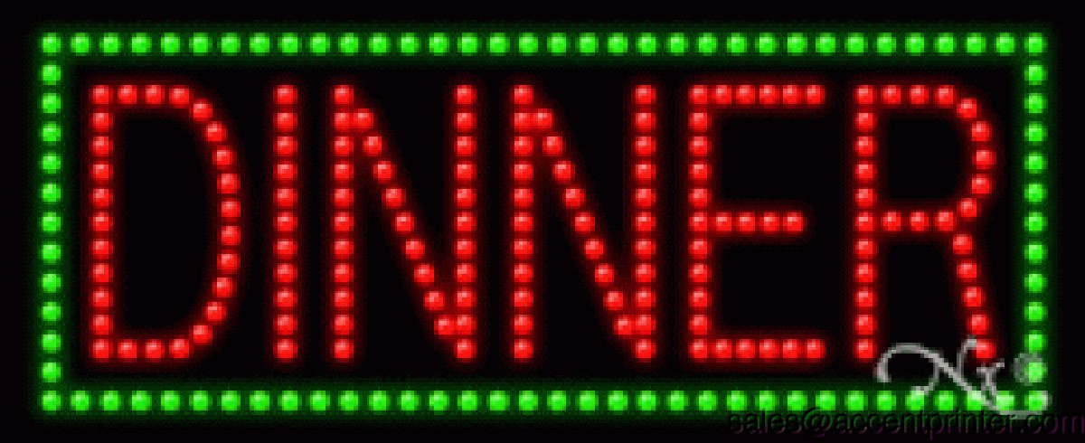 Flashing & Animated LED Sign for Restaurants - Energy Efficient Cafe Bar Decor with Bright Lights - Perfect for Storefronts, Window Displays & Nighttime Advertising