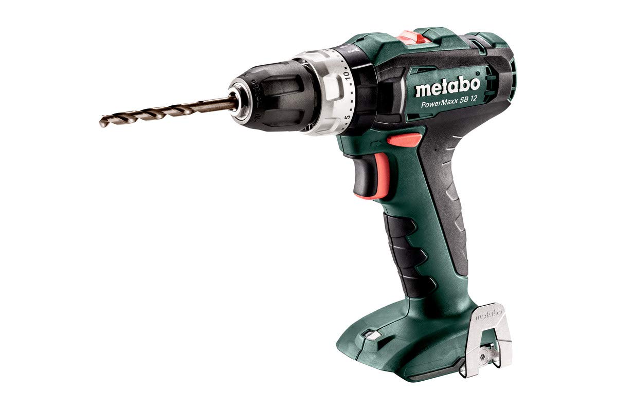 Metabo 12V Powermaxx Compact Hammer Drill/Driver Bare Tool (601076890) - Lightweight Cordless Drill for DIY Projects, Home Repairs & Construction Work