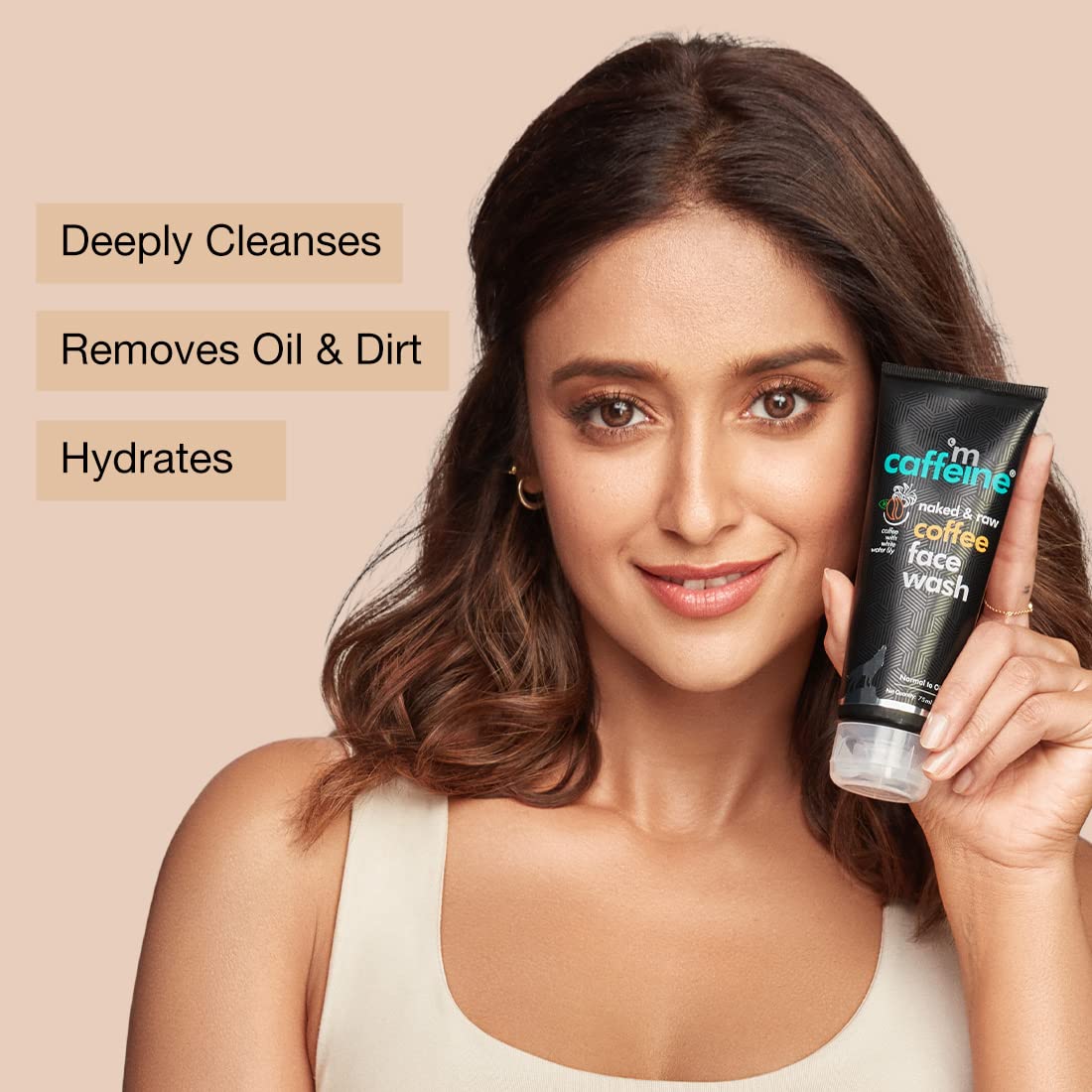 mCaffeine Coffee Face Wash for Tan Removal - Oil Control & Brightening Cleanser for Men & Women - Suitable for Oily & Normal Skin - Daily Use in Hot & Humid Weather - 75ml | Perfect for Morning Routine & Post-Workout Skincare