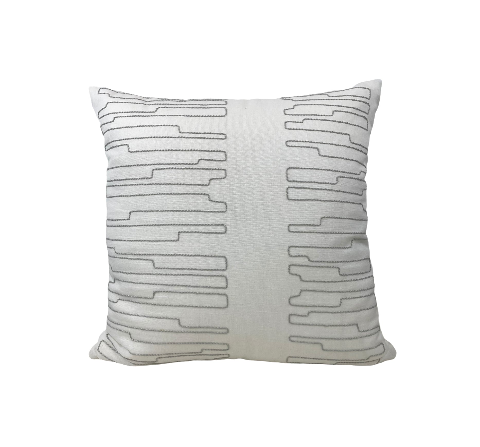 Yori Silver String Throw Pillow 17x17 - Soft Decorative Cushion for Sofa, Bed & Living Room - Modern Home Decor Accent