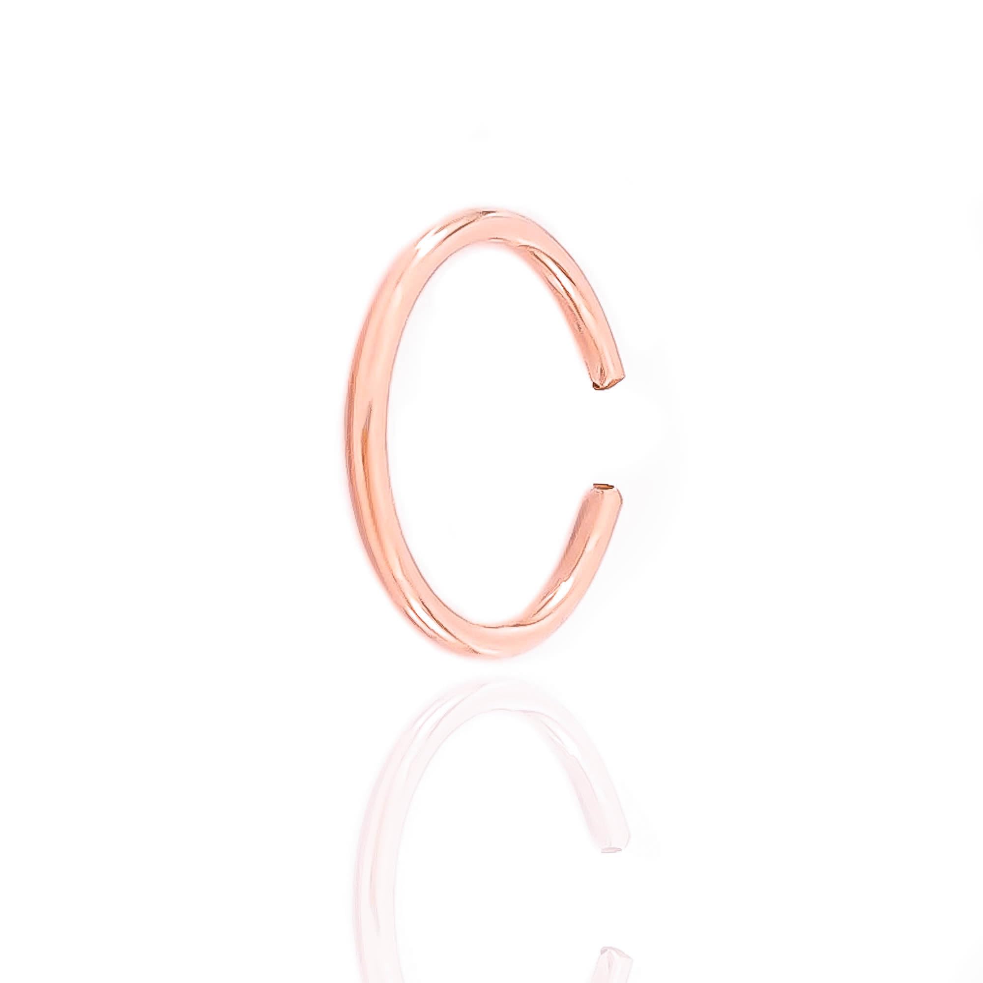 14K Rose Gold Filled Non-Pierced Ear Cuffs for Women - 18ga 12mm Conch Earrings, Elegant Rose Gold Ear Jewelry for Parties, Weddings & Everyday Wear
