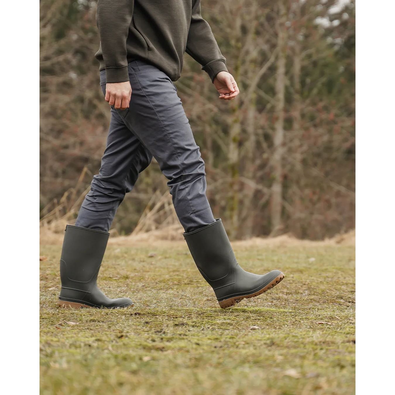 KAMIK MICHAEL Men's Waterproof Rain Boots - Comfortable & Durable Outdoor Rubber Boots for Hiking, Gardening, and Wet Weather Protection