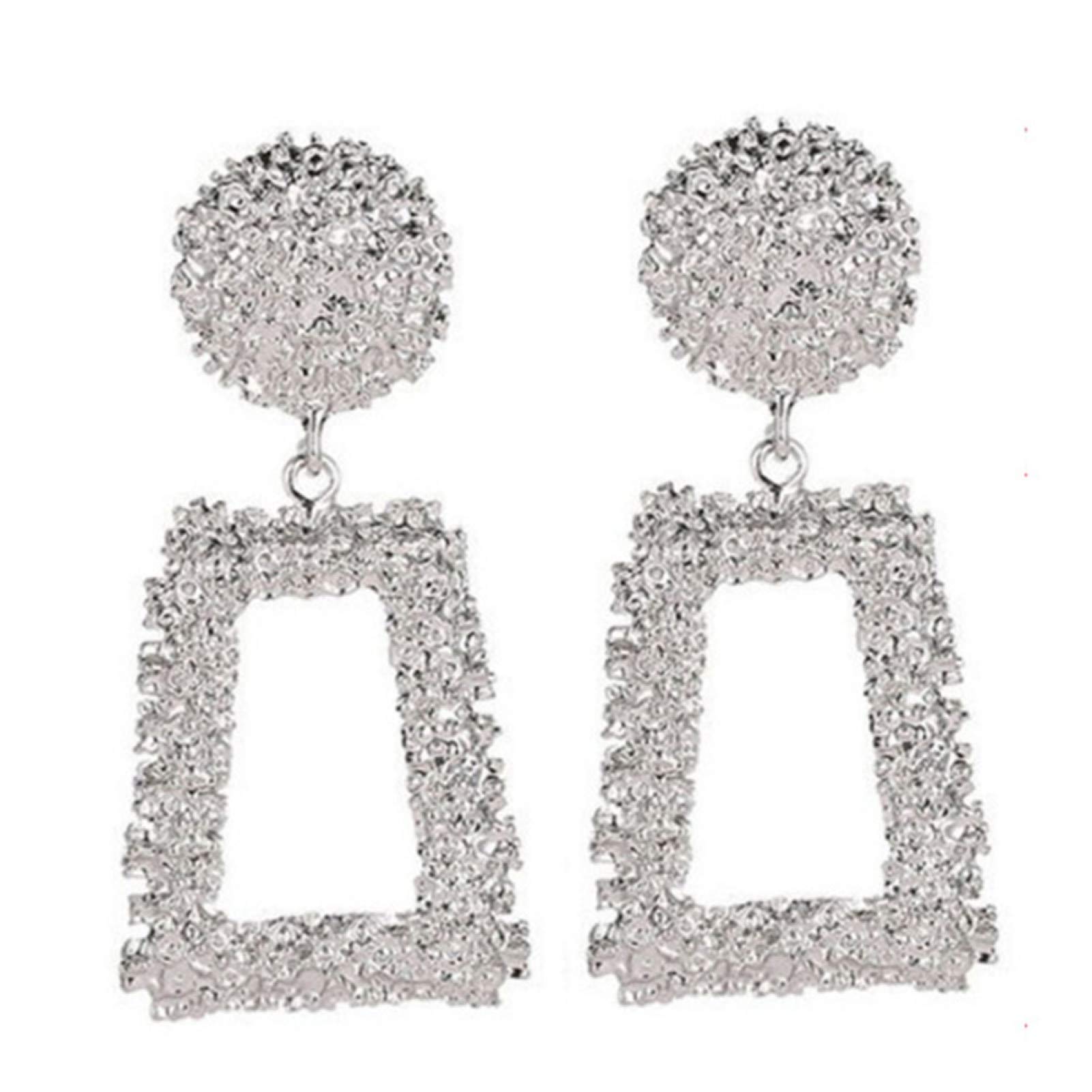 Stylish Geometric Hook Drop Earrings for Women - Hollow Stud Dangle Earrings, Perfect for Birthday, Wedding & Valentine's Day Gifts | Trendy Jewelry for Parties, Date Nights & Special Occasions