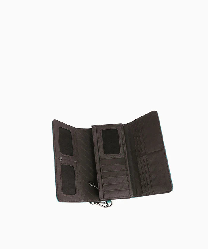Montana West Whipstitch Studs Wallet for Women - Stylish Leather Bifold Wallet with Studded Accents - Perfect for Everyday Use, Travel & Gift Giving