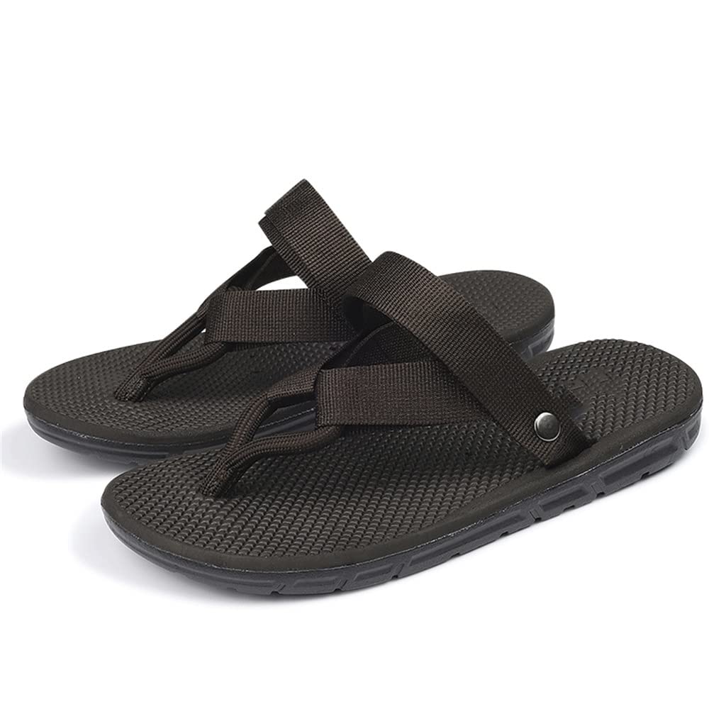 YHUA Men's Breathable Slip-On Slippers - Summer Garden Shoes, Comfortable Beach Sandals & Flip Flops for Outdoor Wear (Brown, Size 42) - Perfect for Poolside, Backyard Relaxation, and Casual Outings